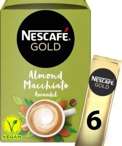 Nescafé Gold Almond Macchiato Oploskoffie - 6 Doosjes à 6 Zakjes -Koffieverkoopwinkel 1005x1200 2