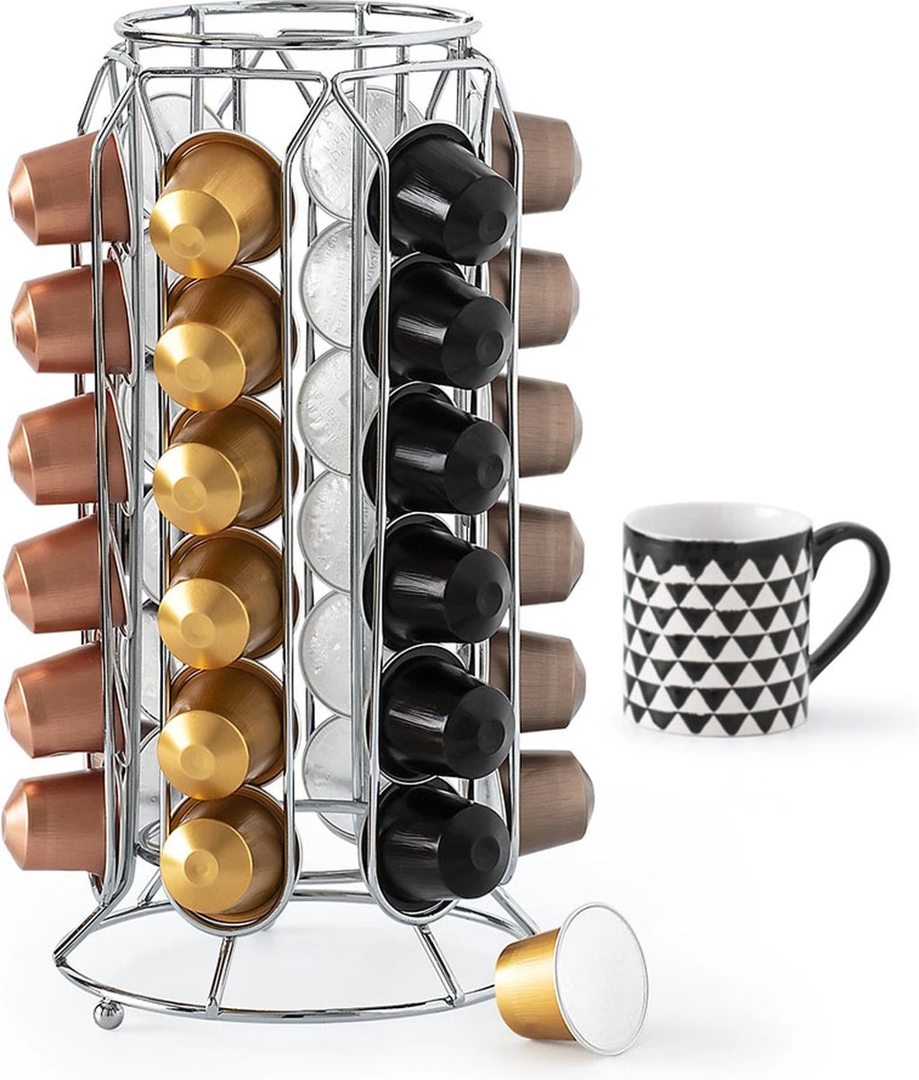 5five Nespresso Koffie Capsule Houder - Metaal - 36 Cups - 360 Graden Draaibaar 3 5five Nespresso Koffie Capsule Houder - Metaal - 36 Cups - 360 Graden Draaibaar