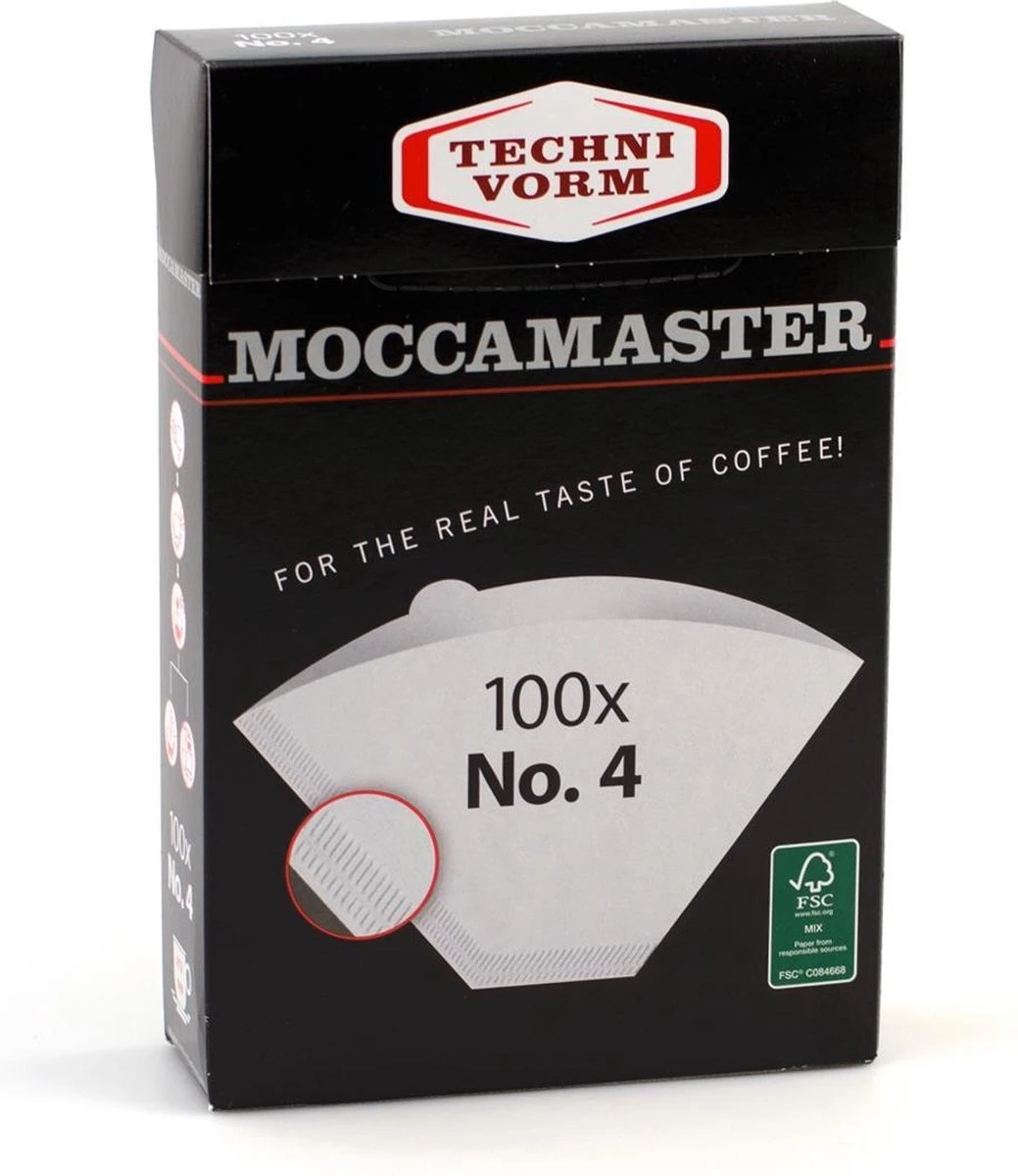 Moccamaster Filters - Koffiefilters - Wit - Nr. 4 - 100 Stuks 3 Moccamaster Filters - Koffiefilters - Wit - Nr. 4 - 100 Stuks
