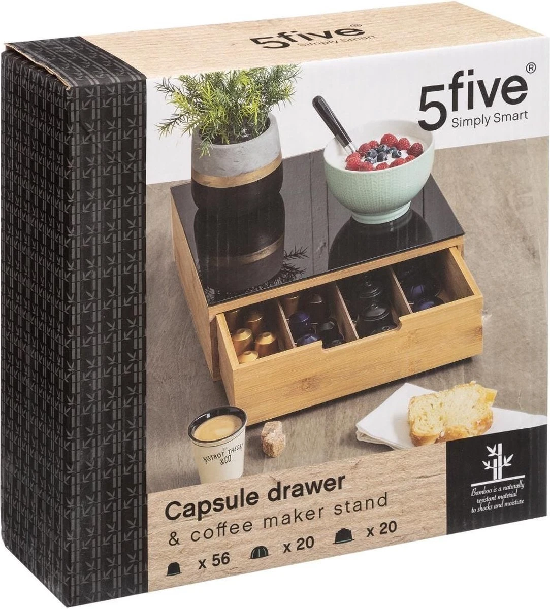 Luxe Capsulehouder Voor Koffiecups - Bamboe - Koffieapparaat Stand Met Lade Voor Koffiecups - Stijlvolle Koffiecupshouder 5 Luxe Capsulehouder Voor Koffiecups - Bamboe - Koffieapparaat Stand Met Lade Voor Koffiecups - Stijlvolle Koffiecupshouder - Afbeelding 3