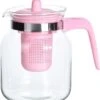 Merkloos Glazen Theepot Met Roze Filter - 1,5 L 1 Merkloos Glazen Theepot Met Roze Filter - 1,5 L -Koffieverkoopwinkel 1087x1200 2