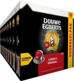 Koffieverkoopwinkel 27 Douwe Egberts Lungo Original Koffiecups - Intensiteit 6/12 - 10 X 20 Capsules