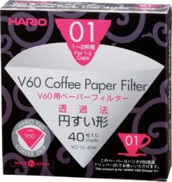 Hario Koffiefilters V60 01 - Wit (40 Stuks)