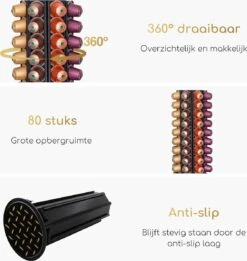 Capsulehouder Voor 80 Nespresso Koffiecups - Nespresso Cups - Koffiecups Houder - 360º Draaibaar Zwart -Koffieverkoopwinkel 1137x1200 1