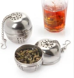 Koffieverkoopwinkel 29 *** 2x RVS Thee Ei – Theefilter Mannetje – Losse Theezeef – Infuser - Theemannetje – 2 Stuks - Van Heble® ***