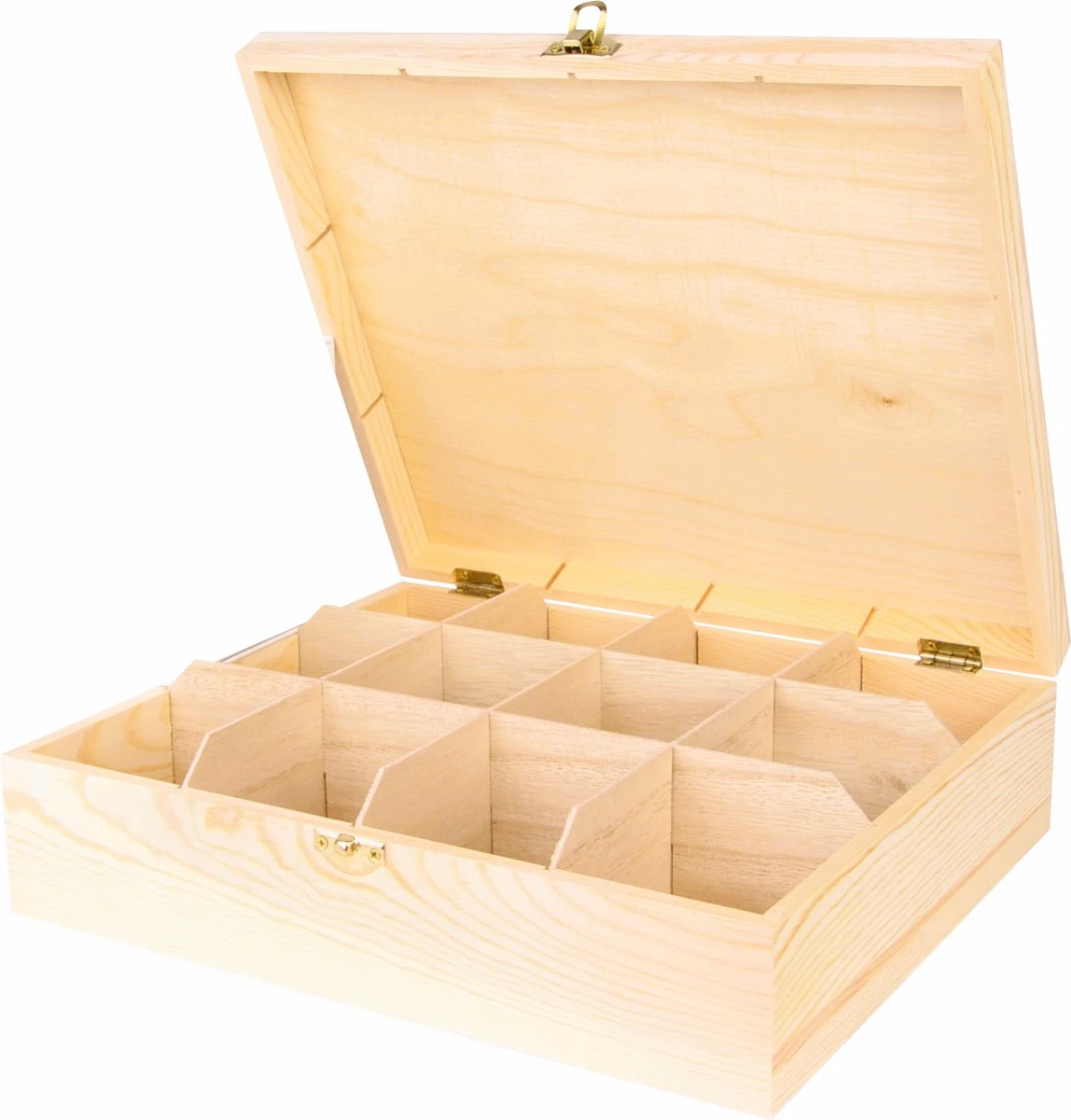 12 Vaks Theedoos - Houten Theedoos 3 12 Vaks Theedoos - Houten Theedoos