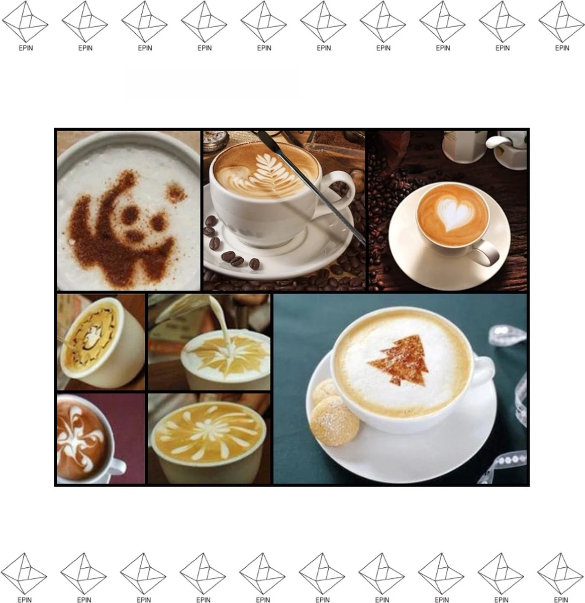 Merkloos Epin 3D - Cappuccino Sjabloon - Herbruikbaar - 16 Stuks 4 Merkloos Epin 3D - Cappuccino Sjabloon - Herbruikbaar - 16 Stuks - Afbeelding 2