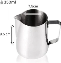 Maevory - Melkopschuimkan - Roestvrijstaal (350ml) - Zilver - Barista Melkkan -Koffieverkoopwinkel 1169x1200