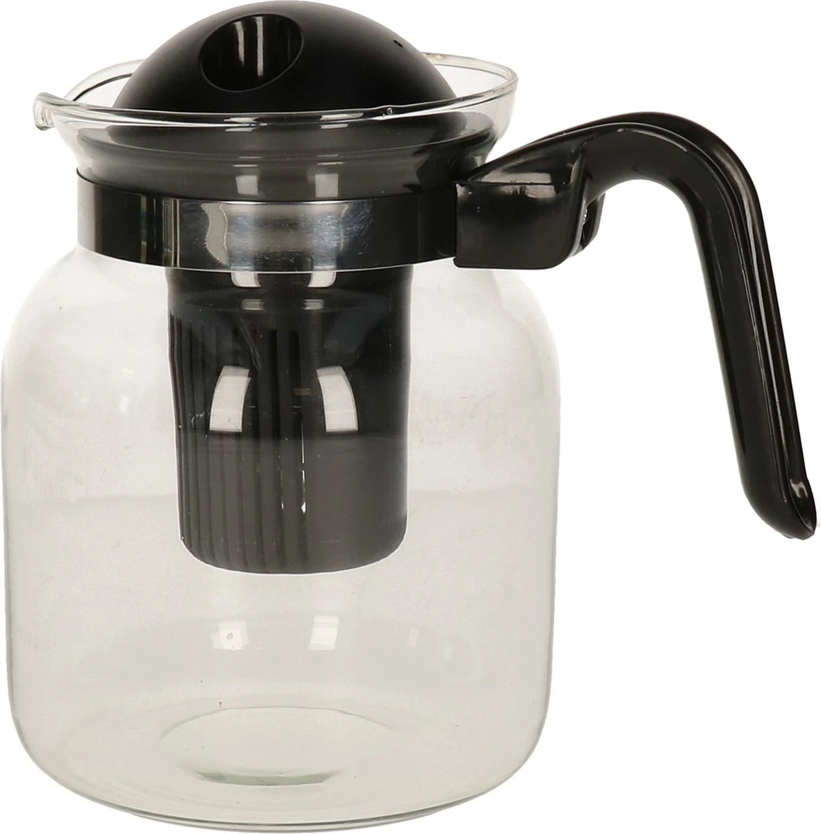Merkloos Glazen Transparante Theepot 1.5 L Met Zwart Filter - Thee Drinken - Thee Serveren - Theepotten Met Filters 3 Merkloos Glazen Transparante Theepot 1.5 L Met Zwart Filter - Thee Drinken - Thee Serveren - Theepotten Met Filters
