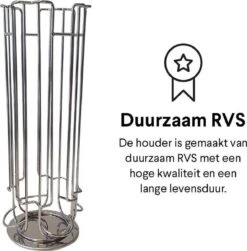 Zindoo Koffie Capsulehouder - Koffiecups Standaard - 24 Cups - Capsule - Dolce Gusto - Draaibaar - Koffie - Espresso - Metalen Standaard - Anti-slip - Cup Dispenser - Pad Organizer - Zilverkleurig - Keukenaccessoire - Capsule Houder Koffie -Koffieverkoopwinkel 1182x1200