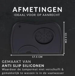 Keufens Tampermat - Tamper - Tampingmat - Koffie Accesoires - Tamping Station - Tamperstation - Tampermat Sage - Tamping - Tampermat Zwart - Tampermat Met Hoek -Koffieverkoopwinkel 1191x1200
