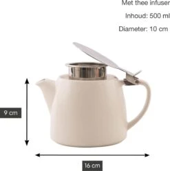 Point-Virgule - Theepot Met Thee Infuser - Mat - Gebroken Wit - 500ml 12 Point-Virgule - Theepot Met Thee Infuser - Mat - Gebroken Wit - 500ml -Koffieverkoopwinkel 1196x1200 4