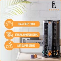 Boscer® Nespresso Capsule Houder | 60 Koffie & Espresso Cup Houder | 360° Draaibaar Antislip | Capsulehouder Zwart 11 Boscer® Nespresso Capsule Houder | 60 Koffie & Espresso Cup Houder | 360° Draaibaar Antislip | Capsulehouder Zwart -Koffieverkoopwinkel 1197x1200 7