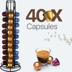 Merkloos Nespresso Capsulehouder - Capsulehouder Voor 40 Cups - Koffiecups Houder Zwart 360° Draaibaar - Anti Slip -Koffieverkoopwinkel 1198x1200 9