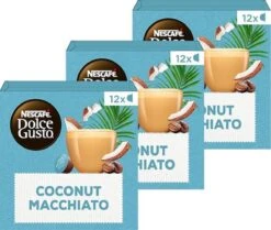 Koffieverkoopwinkel 18 Nescafé Dolce Gusto Coconut Macchiato Capsules - Vegan Koffie - 36 Koffiecups