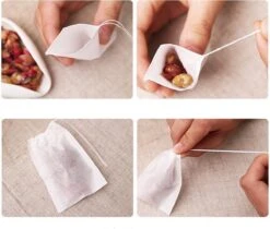 Merkloos Lege Theezakjes | 100 STUKS| 5,5 X 7 Cm Theefilters |Heerlijke Zelfgemaakte Thee | High Tea Party Met Vrienden -Koffieverkoopwinkel 1200x1020