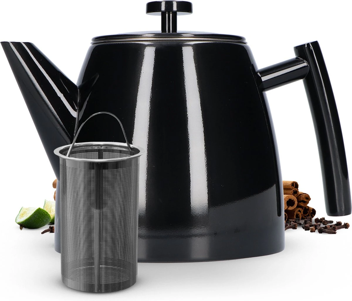 Vaja® Theepot Juliette Met Filter - Dubbelwandig -Theekan 1.0L - Glimmend Zwart 15 Vaja® Theepot Juliette Met Filter - Dubbelwandig -Theekan 1.0L - Glimmend Zwart - Afbeelding 13