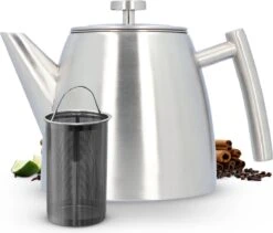 Vaja® Theepot Camille Met Filter - Zilver - 1.0L - RVS Dubbelwandig - Theekan 19 Vaja® Theepot Camille Met Filter - Zilver - 1.0L - RVS Dubbelwandig - Theekan -Koffieverkoopwinkel 1200x1027 3