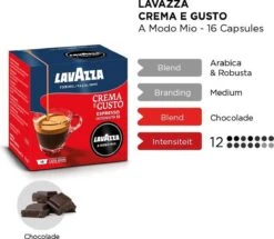 LAVAZZA A Modo Mio Crema E Gusto – 16 Cups -Koffieverkoopwinkel 1200x1043