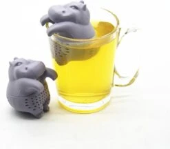 Merkloos LeuksteWinkeltje Theefilter Nijlpaard Hippo - Theezeef / Thee-ei / Infuser Voor Losse Thee
