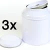Merkloos 3 Stuks - Theeblik - Wit - Theeblik 100 Gram - Rond - Theedoos - Theeblik Met Binnendeksel - Dubbele Deksel - Theeblikken Voor Losse Thee - Bewaarblik - Voorraadbussen - Opbergbak - Voorraadbus - Voor Losse Thee, Kruiden, Specerijen En Koffiebonen -Koffieverkoopwinkel 1200x1063 1