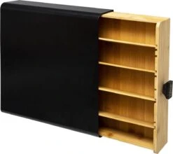 Capsule Houder Van Metaal Zwart En Bamboe Naturel | Geschikt Voor Koffie Cups Van Nespresso, Vertuo, Dolce Gusto -Koffieverkoopwinkel 1200x1071 2