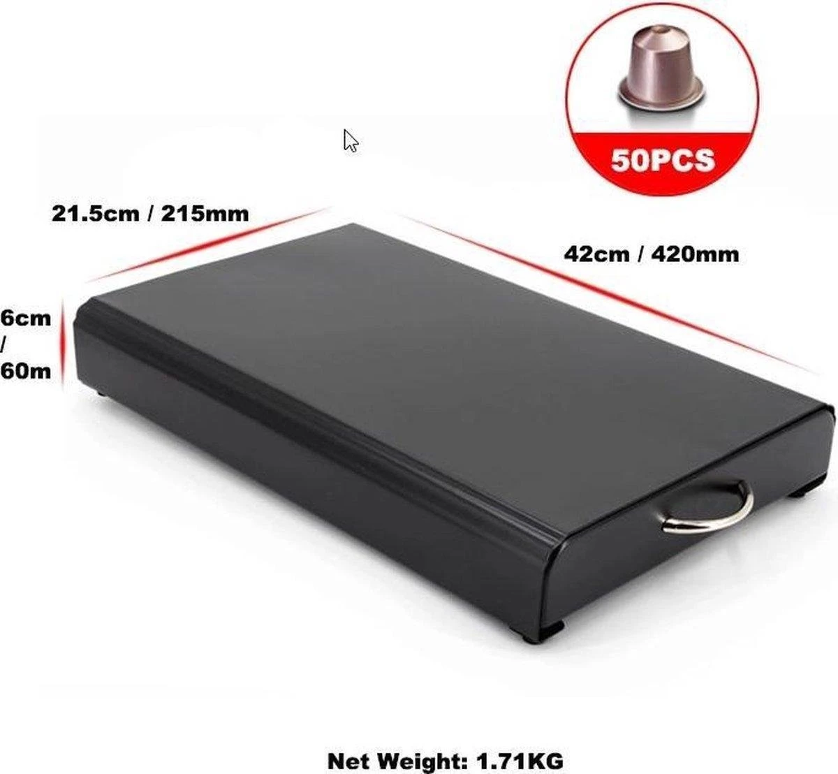 Luxe Nespresso Capsule Houder Met Lade - Espresso Koffie Pad En Cups Houder - 50 Capsules 8 Luxe Nespresso Capsule Houder Met Lade - Espresso Koffie Pad En Cups Houder - 50 Capsules - Afbeelding 6