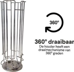 Zindoo Koffie Capsulehouder - Koffiecups Standaard - 24 Cups - Capsule - Dolce Gusto - Draaibaar - Koffie - Espresso - Metalen Standaard - Anti-slip - Cup Dispenser - Pad Organizer - Zilverkleurig - Keukenaccessoire - Capsule Houder Koffie -Koffieverkoopwinkel 1200x1155