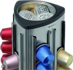 Brabantia Capsulehouder - Met Uitneembaar Bakje - Matt Steel - Geschikt Voor Nespresso Cups -Koffieverkoopwinkel 1200x1158