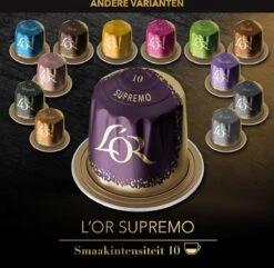 L'OR Espresso Supremo Koffiecups - Intensiteit 10/12 - 10 X 10 Capsules 22 L'OR Espresso Supremo Koffiecups - Intensiteit 10/12 - 10 X 10 Capsules -Koffieverkoopwinkel 1200x1173 1