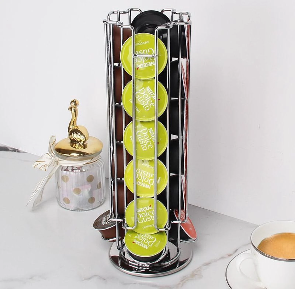 Dolce Gusto Cuphouder - Dolce Gusto Capsulehouder - Dolce Gusto - Capsulehouder Dolce Gusto - Draaibaar - Koffie - Zilver - 24 Capsules 8 Dolce Gusto Cuphouder - Dolce Gusto Capsulehouder - Dolce Gusto - Capsulehouder Dolce Gusto - Draaibaar - Koffie - Zilver - 24 Capsules - Afbeelding 6