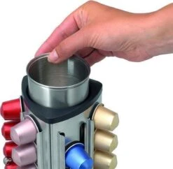 Brabantia Capsulehouder - Met Uitneembaar Bakje - Matt Steel - Geschikt Voor Nespresso Cups -Koffieverkoopwinkel 1200x1178 2