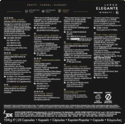 L'OR Lungo Elegante Koffiecups - Intensiteit 6/12 - 10 X 20 Capsules -Koffieverkoopwinkel 1200x1186 10