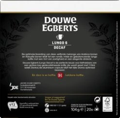 Douwe Egberts Lungo Decaf (6) - 10 X 20 Koffiecups -Koffieverkoopwinkel 1200x1186 4