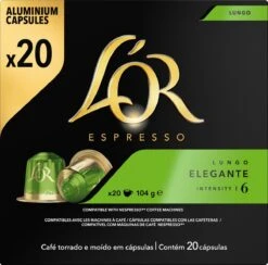 L'OR Lungo Elegante Koffiecups - Intensiteit 6/12 - 10 X 20 Capsules -Koffieverkoopwinkel 1200x1187 10