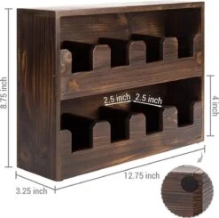 Theedoos - Gebrand Hout - 8 Vaks (~90 Zakjes) - Duurzaam - Compact Design - 32x8x22 Cm - Cadeautip -Koffieverkoopwinkel 1200x1191