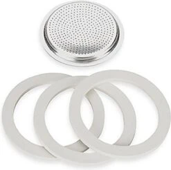 Bialetti Moka Aluminium Filterplaatje + 3 Rubber Ringen - 6 Kops