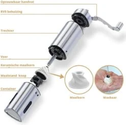 Comes In Handy - Koffiemolen Handmatig - Keramische Kern - Roestvrijstaal - Instelbare Maalgraad 16 Comes In Handy - Koffiemolen Handmatig - Keramische Kern - Roestvrijstaal - Instelbare Maalgraad -Koffieverkoopwinkel 1200x1193 1