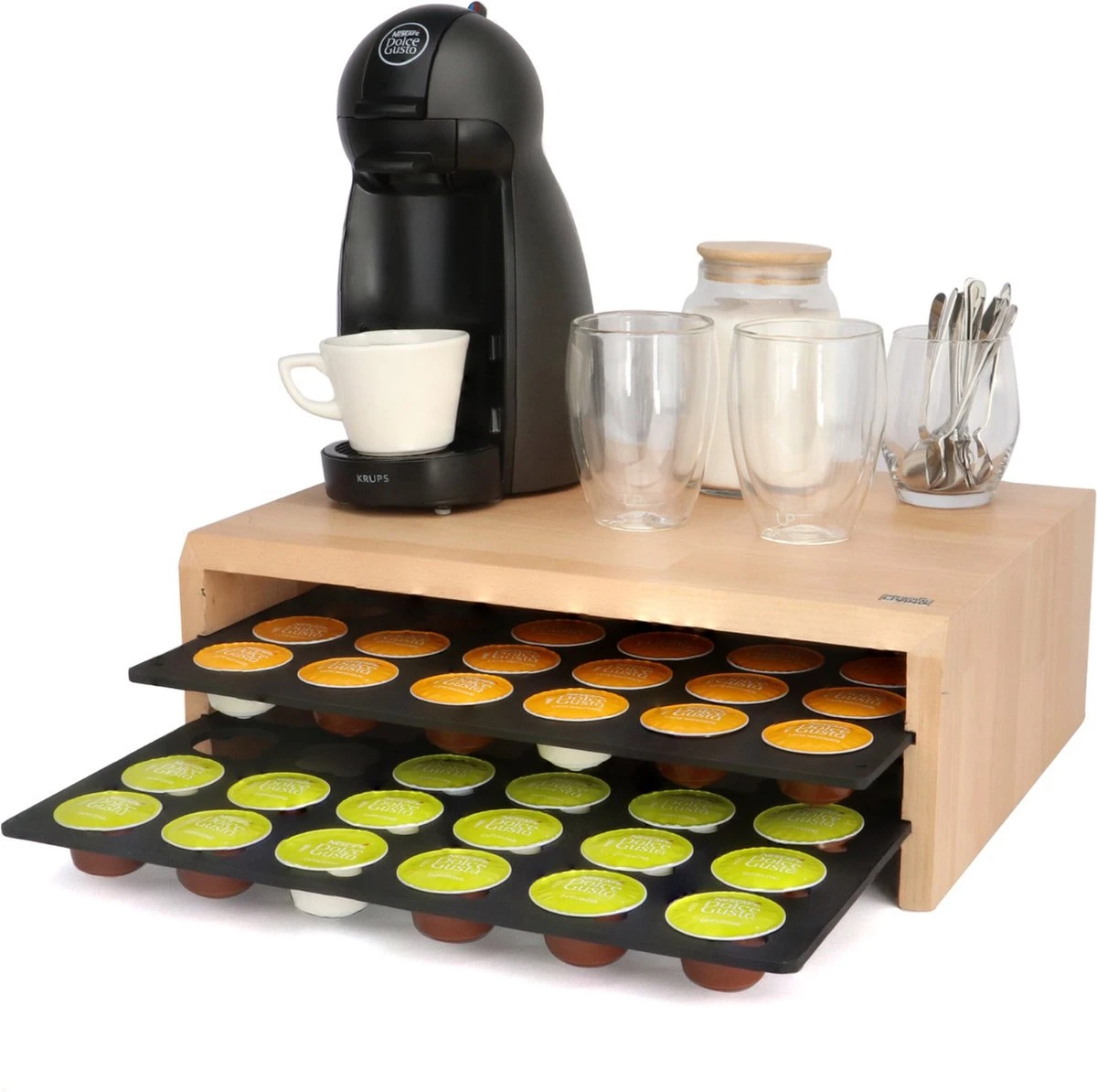 Industrial Living Capsulehouder Met Lade - Dolce Gusto Capsule Houder Van Hout - 15X34X44 Cm - Cuphouder Geschikt Voor 60 Capsules - Cup Dispenser Koffie Capsule - Koffiehouder Koffiecapsules - Koffiecups Accessoires 3 Industrial Living Capsulehouder Met Lade - Dolce Gusto Capsule Houder Van Hout - 15X34X44 Cm - Cuphouder Geschikt Voor 60 Capsules - Cup Dispenser Koffie Capsule - Koffiehouder Koffiecapsules - Koffiecups Accessoires