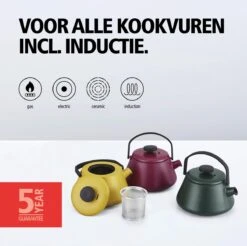 BRABANTIA T-TIME Donkergroene Theepot - Gietijzer - 0,7 L - Inclusief Zeefje -Koffieverkoopwinkel 1200x1194 5