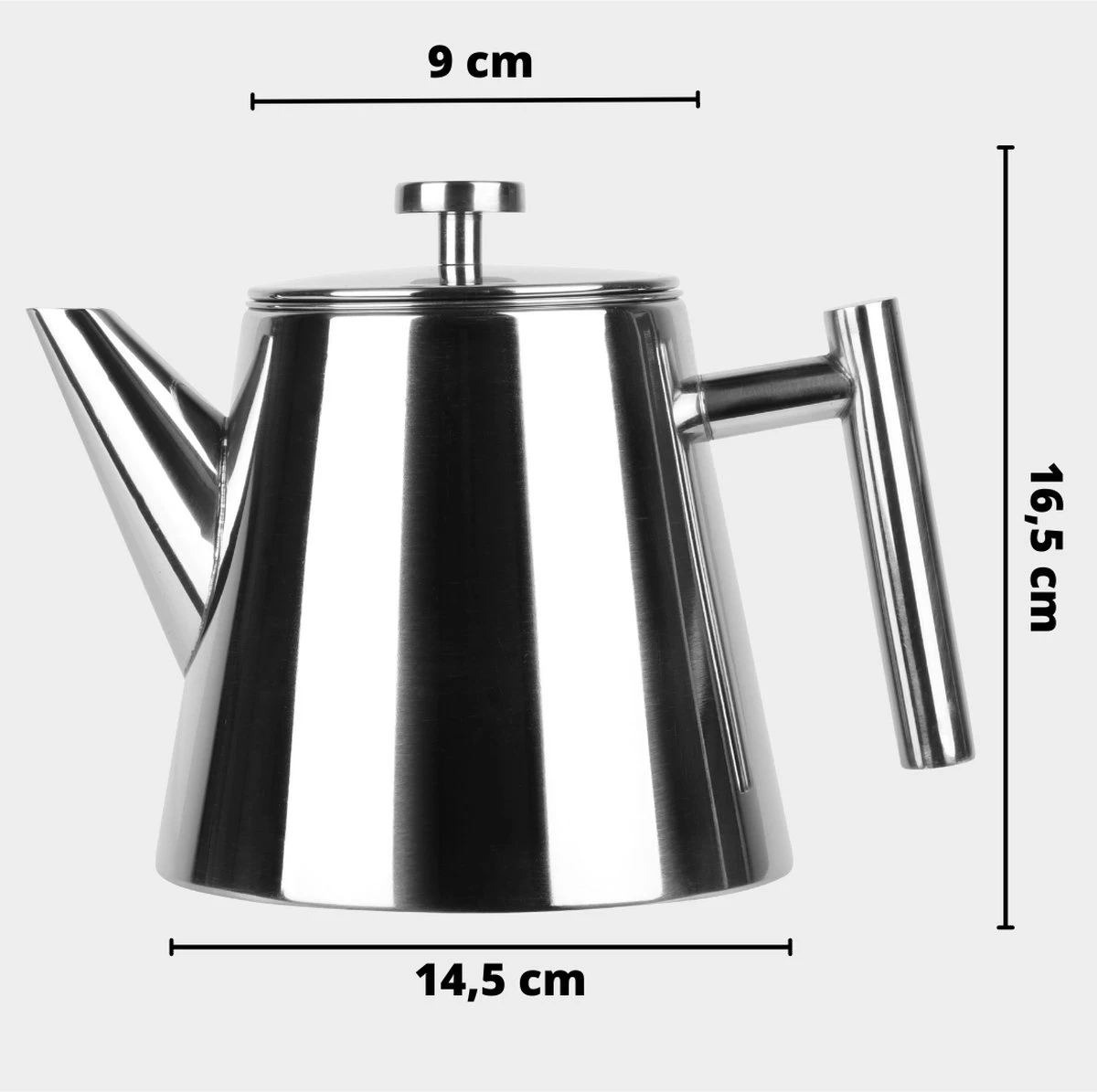 Castagnola Theepot Met Filter – Theekan – Theepot Dubbelwandig – Theepot Roestvrijstaal – Hoogwaardig RVS – 1 Liter – 5 Kopjes Thee – Zilver Glans 7 Castagnola Theepot Met Filter – Theekan – Theepot Dubbelwandig – Theepot Roestvrijstaal – Hoogwaardig RVS – 1 Liter – 5 Kopjes Thee – Zilver Glans - Afbeelding 5