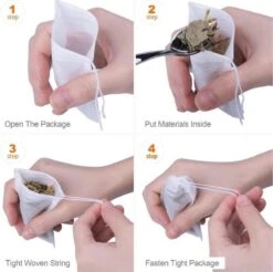 Merkloos 100 Lege Theezakjes - 5 X 7 CM 12 Merkloos 100 Lege Theezakjes - 5 X 7 CM -Koffieverkoopwinkel 1200x1196