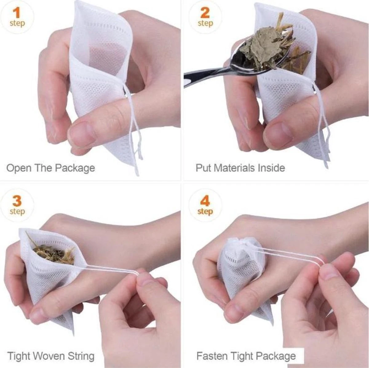 Merkloos 100 Lege Theezakjes - 5 X 7 CM 7 Merkloos 100 Lege Theezakjes - 5 X 7 CM - Afbeelding 5