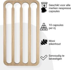 Jooba Capsulehouder Nespresso - Koffiecups Houder - Wandhouder - Hout - 40 Capsules - Cuphouder -Koffieverkoopwinkel 1200x1197 8