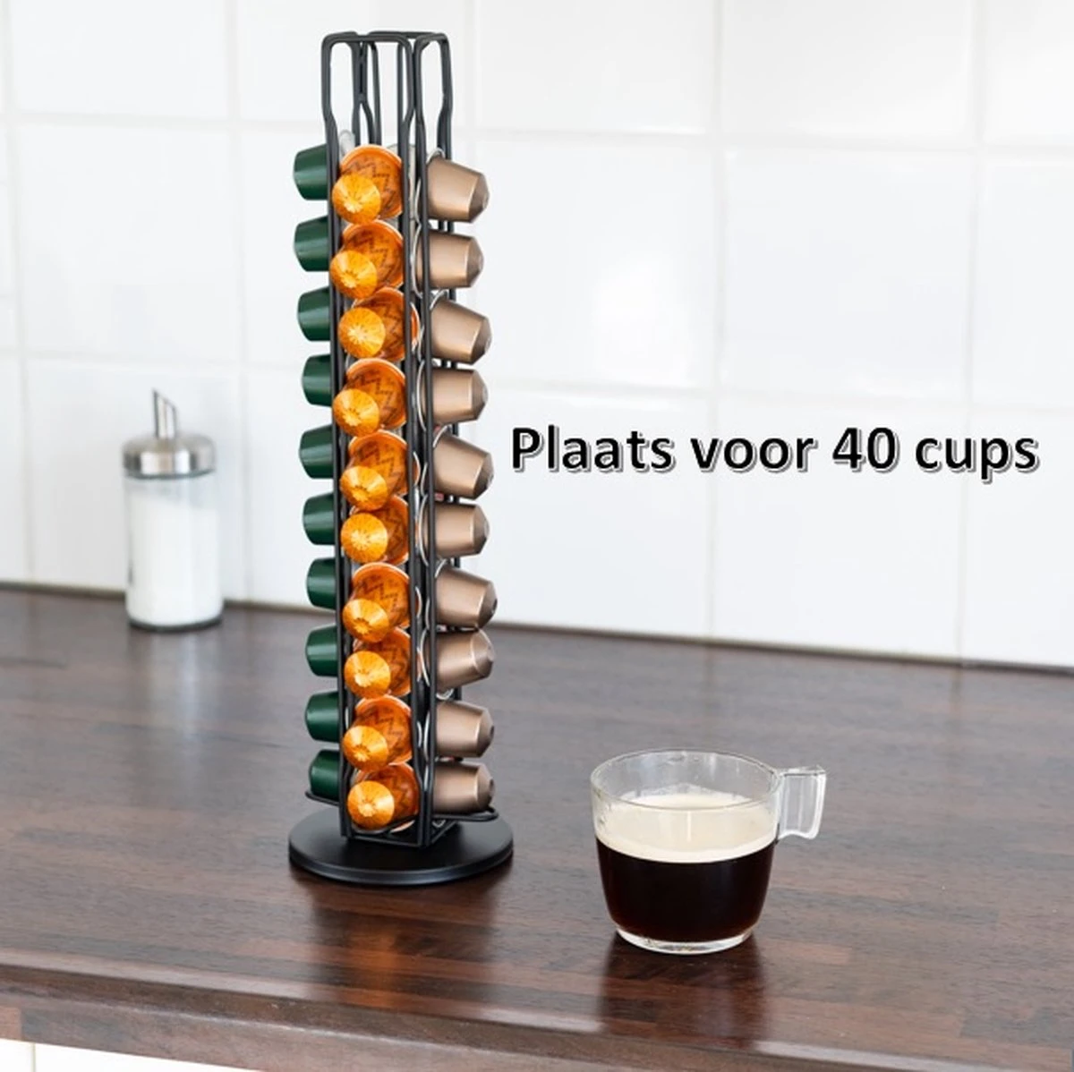Merkloos Capsulehouder - Nespresso - Cuphouder - Voor 40 Cups -Koffiecups Houder - Zwart - 360° Draaibaar 8 Merkloos Capsulehouder - Nespresso - Cuphouder - Voor 40 Cups -Koffiecups Houder - Zwart - 360° Draaibaar - Afbeelding 6