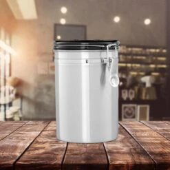 Relaxdays Voorraadbus Koffie - Koffieblik - Luchtdicht - Koffiebus - Zilver - Metaal Groot -Koffieverkoopwinkel 1200x1200 13