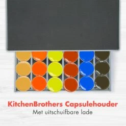KitchenBrothers Capsulehouder - Met Lade - Dolce Gusto - 36 Cups - Zwart/Zilver -Koffieverkoopwinkel 1200x1200 161