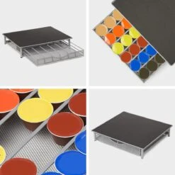 KitchenBrothers Capsulehouder - Met Lade - Dolce Gusto - 36 Cups - Zwart/Zilver -Koffieverkoopwinkel 1200x1200 163