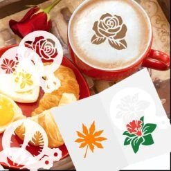 BOTC Cappuccino Sjabloon - 30 Herbruikbaar Barista Tools / Bloemen- DIY Stencil Cookie Barista Tools Voor Hot Chocolate / Cupcake / Cappuccino Decoratie - 9.7x7CM) -Koffieverkoopwinkel 1200x1200 170