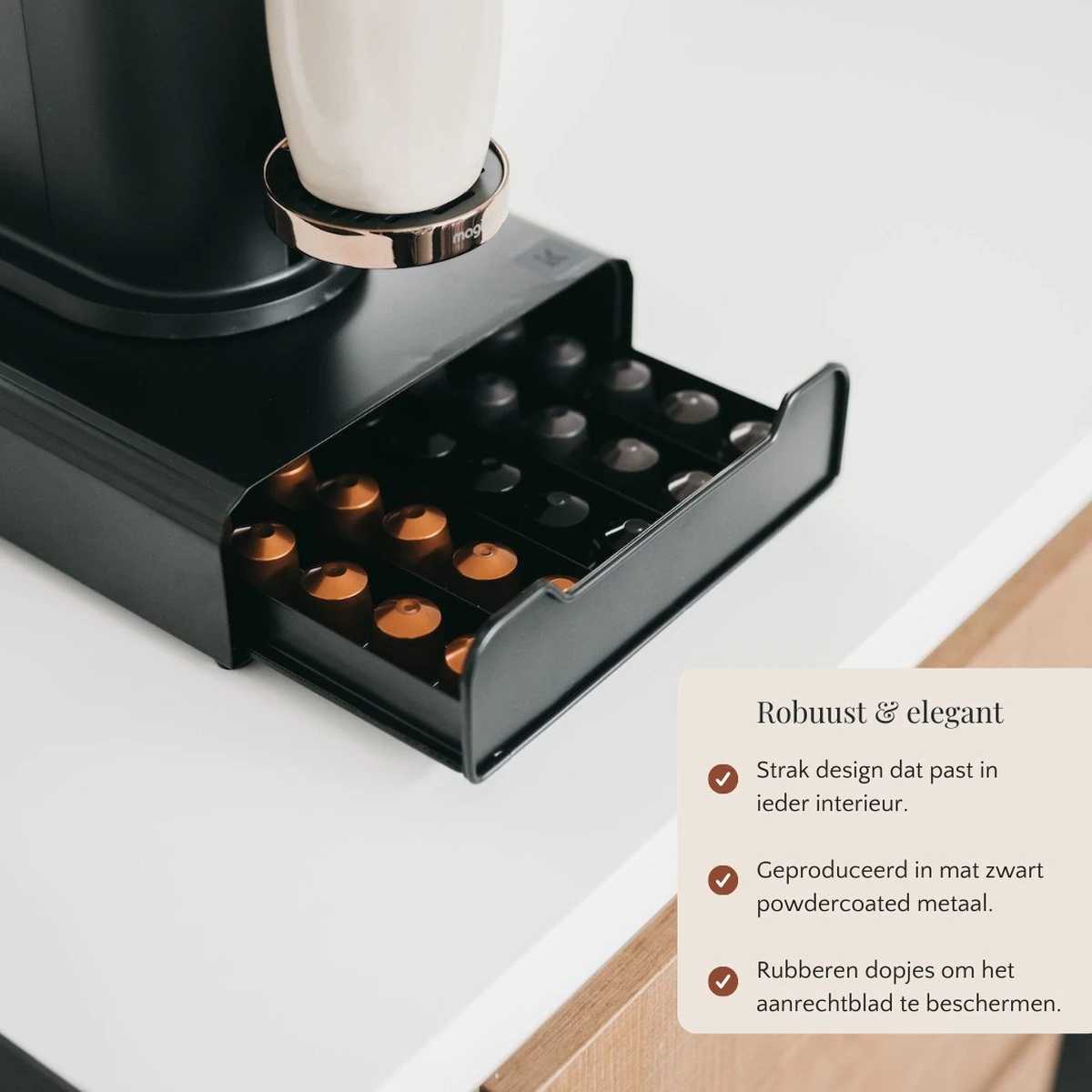 Kitchen Lab Co.® Capsule Houder Dolce Gusto, Nespresso En Nespresso Vertuo - Zwart - Max. 55 Capsules - Met Lade - Incl. Koffie Recepten E-boek 5 Kitchen Lab Co.® Capsule Houder Dolce Gusto, Nespresso En Nespresso Vertuo - Zwart - Max. 55 Capsules - Met Lade - Incl. Koffie Recepten E-boek - Afbeelding 3